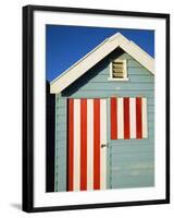 Australia, Victoria, Melbourne; Colourful Beach Hut at Brighton Beach-Andrew Watson-Framed Photographic Print