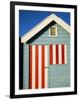 Australia, Victoria, Melbourne; Colourful Beach Hut at Brighton Beach-Andrew Watson-Framed Photographic Print
