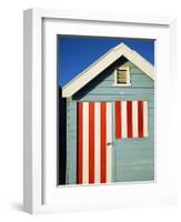 Australia, Victoria, Melbourne; Colourful Beach Hut at Brighton Beach-Andrew Watson-Framed Photographic Print