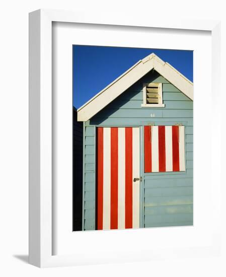 Australia, Victoria, Melbourne; Colourful Beach Hut at Brighton Beach-Andrew Watson-Framed Photographic Print