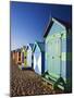 Australia, Victoria, Melbourne; Colourful Beach Huts at Brighton Beach-Andrew Watson-Mounted Photographic Print