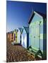 Australia, Victoria, Melbourne; Colourful Beach Huts at Brighton Beach-Andrew Watson-Mounted Photographic Print