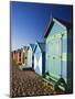 Australia, Victoria, Melbourne; Colourful Beach Huts at Brighton Beach-Andrew Watson-Mounted Photographic Print