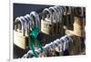 Australia, Victoria, Melbourne, Love Locks on Yarra River Footbridge-Walter Bibikow-Framed Photographic Print