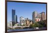 Australia, Victoria, Melbourne, Skyline from Yarra River-Walter Bibikow-Framed Photographic Print