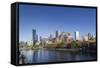 Australia, Victoria, Melbourne, Skyline from Yarra River-Walter Bibikow-Framed Stretched Canvas