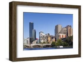 Australia, Victoria, Melbourne, Skyline from Yarra River-Walter Bibikow-Framed Photographic Print