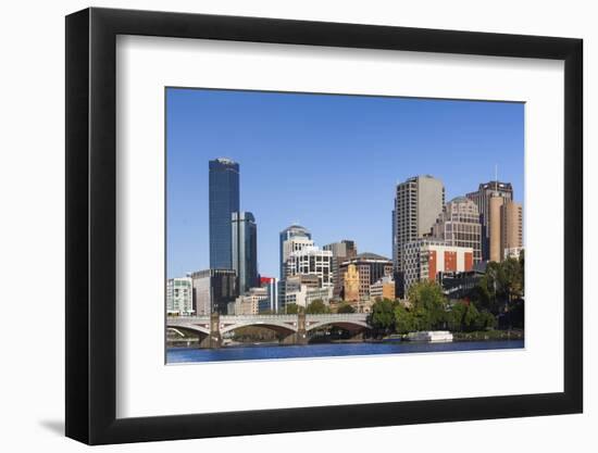 Australia, Victoria, Melbourne, Skyline from Yarra River-Walter Bibikow-Framed Photographic Print