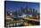 Australia, Victoria, Melbourne, Skyline with River and Bridge at Dusk-Walter Bibikow-Stretched Canvas