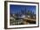 Australia, Victoria, Melbourne, Skyline with River and Bridge at Dusk-Walter Bibikow-Framed Photographic Print