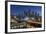 Australia, Victoria, Melbourne, Skyline with River and Bridge at Dusk-Walter Bibikow-Framed Photographic Print