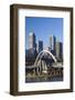 Australia, Victoria, Melbourne, Skyline with Yarra River Footbridge-Walter Bibikow-Framed Photographic Print