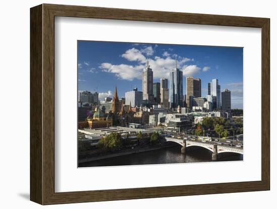 Australia, Victoria, Melbourne, Skyline, Yarra River, Princess Bridge-Walter Bibikow-Framed Photographic Print