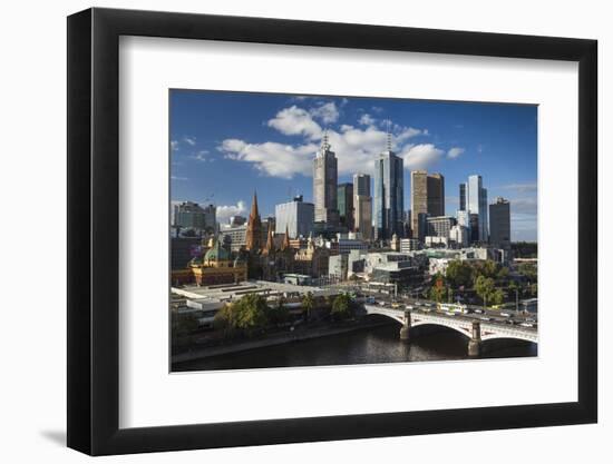 Australia, Victoria, Melbourne, Skyline, Yarra River, Princess Bridge-Walter Bibikow-Framed Photographic Print