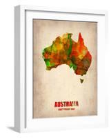 Australia Watercolor Map-NaxArt-Framed Art Print