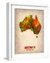 Australia Watercolor Map-NaxArt-Framed Art Print