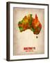 Australia Watercolor Map-NaxArt-Framed Art Print