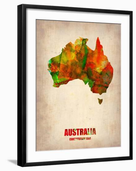 Australia Watercolor Map-NaxArt-Framed Art Print