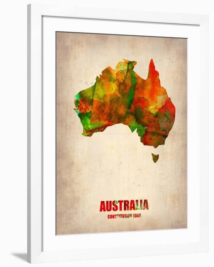 Australia Watercolor Map-NaxArt-Framed Art Print