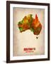 Australia Watercolor Map-NaxArt-Framed Art Print