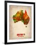 Australia Watercolor Map-NaxArt-Framed Art Print