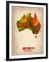 Australia Watercolor Map-NaxArt-Framed Art Print