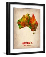 Australia Watercolor Map-NaxArt-Framed Art Print