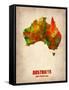 Australia Watercolor Map-NaxArt-Framed Stretched Canvas