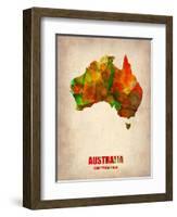 Australia Watercolor Map-NaxArt-Framed Art Print