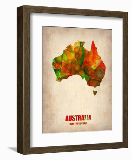 Australia Watercolor Map-NaxArt-Framed Art Print