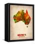 Australia Watercolor Map-NaxArt-Framed Stretched Canvas