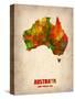 Australia Watercolor Map-NaxArt-Stretched Canvas