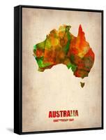 Australia Watercolor Map-NaxArt-Framed Stretched Canvas