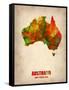 Australia Watercolor Map-NaxArt-Framed Stretched Canvas