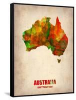 Australia Watercolor Map-NaxArt-Framed Stretched Canvas