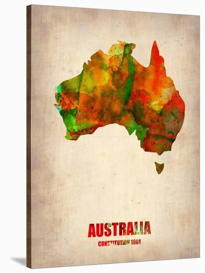 Australia Watercolor Map-NaxArt-Stretched Canvas