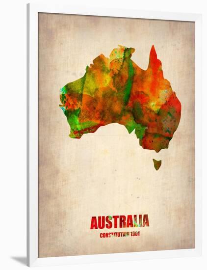 Australia Watercolor Map-NaxArt-Framed Art Print