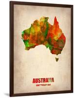 Australia Watercolor Map-NaxArt-Framed Art Print