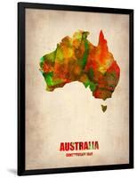 Australia Watercolor Map-NaxArt-Framed Art Print