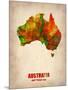 Australia Watercolor Map-NaxArt-Mounted Art Print