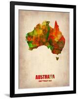 Australia Watercolor Map-NaxArt-Framed Art Print