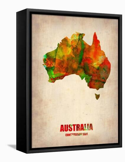 Australia Watercolor Map-NaxArt-Framed Stretched Canvas