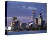 Australia, Western Australia, Perth; the Swan River and City Skyline at Dusk-Andrew Watson-Stretched Canvas