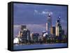 Australia, Western Australia, Perth; the Swan River and City Skyline at Dusk-Andrew Watson-Framed Stretched Canvas