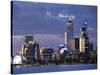 Australia, Western Australia, Perth; the Swan River and City Skyline at Dusk-Andrew Watson-Stretched Canvas