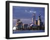 Australia, Western Australia, Perth; the Swan River and City Skyline at Dusk-Andrew Watson-Framed Photographic Print