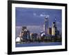 Australia, Western Australia, Perth; the Swan River and City Skyline at Dusk-Andrew Watson-Framed Photographic Print