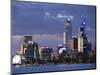 Australia, Western Australia, Perth; the Swan River and City Skyline at Dusk-Andrew Watson-Mounted Photographic Print