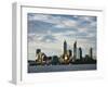 Australia, Western Australia, Perth; View across the Swan River to the City Skyline at Dusk-Andrew Watson-Framed Photographic Print