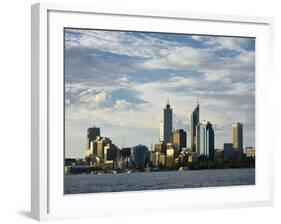 Australia, Western Australia, Perth; View across the Swan River to the City Skyline at Dusk-Andrew Watson-Framed Photographic Print